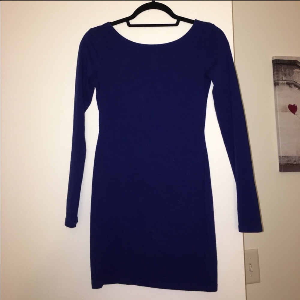 Blue long sleeve dress